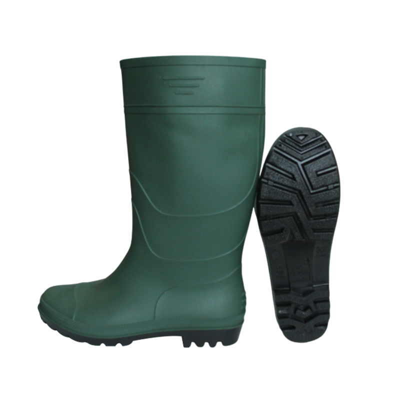 SS031-GB Green PVC Heavy Duty Portable Knee-High Boots